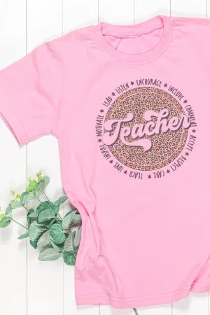 Circle Leopard Teacher Dri-Power 50/50 Tee