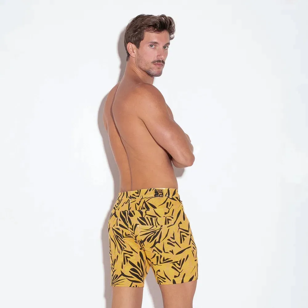 Code 22 slim fit 5" stretch short 9712 orange print
