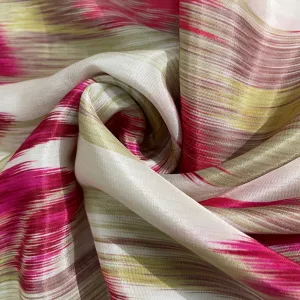 Cream Multicolor Crepe Fabric