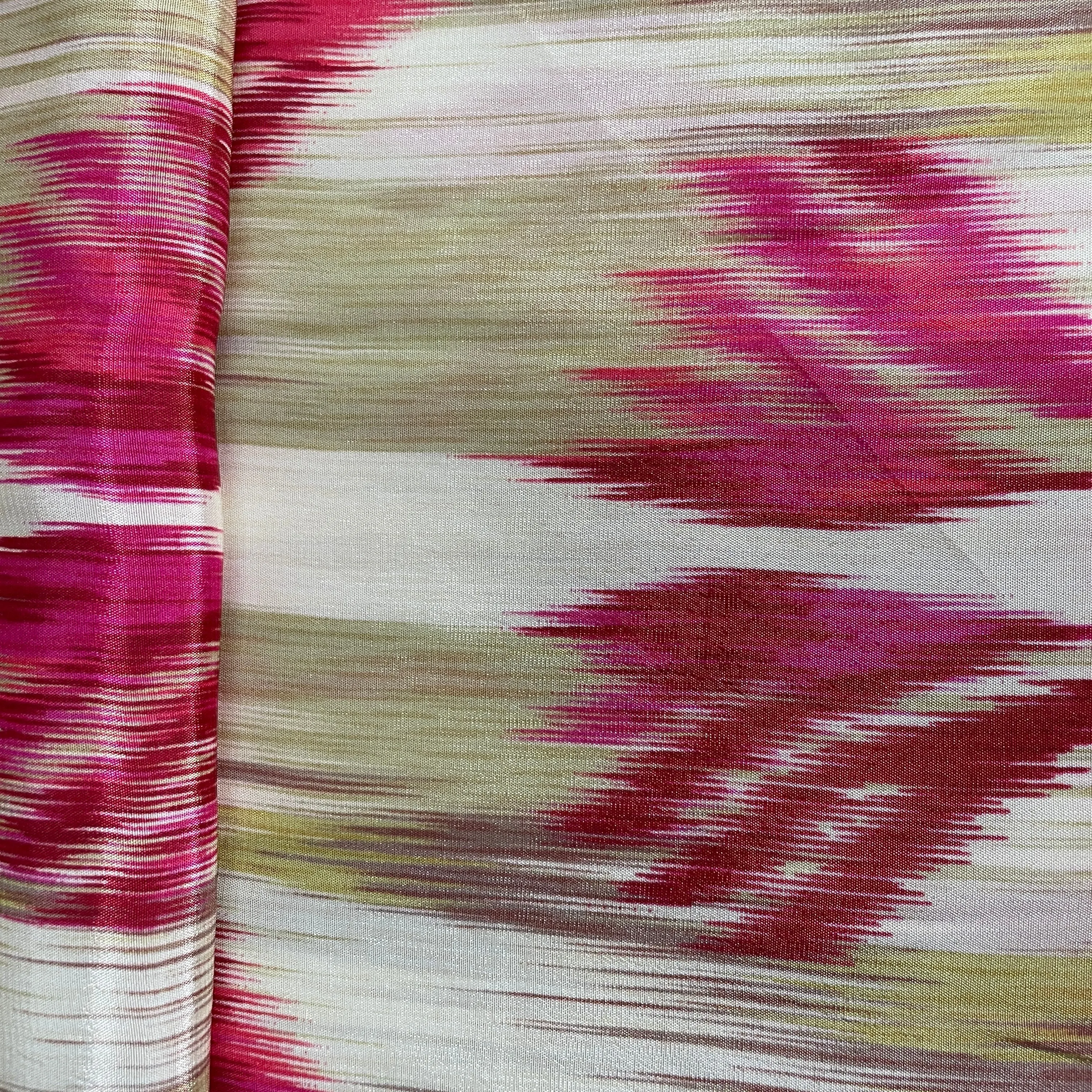 Cream Multicolor Crepe Fabric