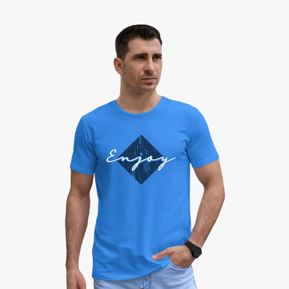 Enjoy Graphic Printed Round Neck Men's T-Shirt | Organic Cotton T-Shirt