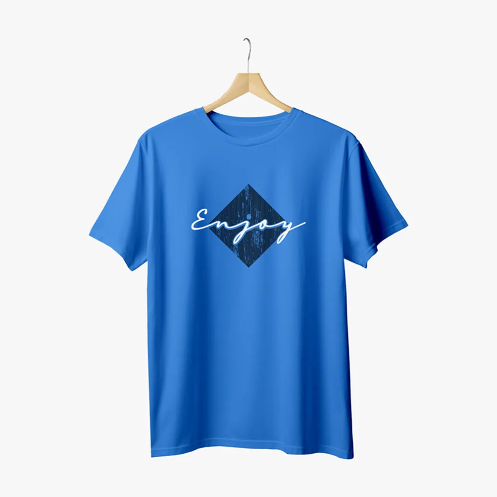 Enjoy Graphic Printed Round Neck Men's T-Shirt | Organic Cotton T-Shirt