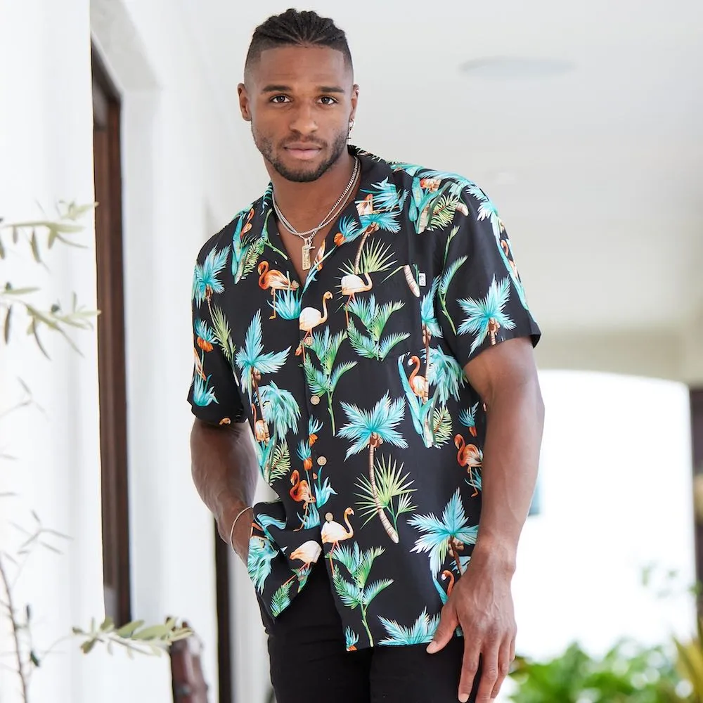 Flamingo Nights - Mens Hawaiian Shirt
