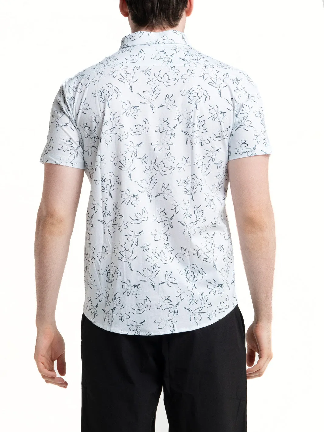 Floral Print Short Sleeve Button Down Shirt