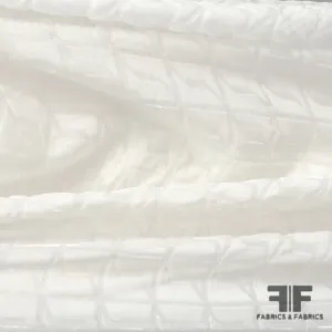 Geometric Art Deco Burnout Velvet - Light Ivory