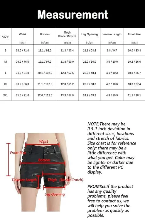 Giolshon Women Faux Leather High Waist Stretchy Motorcycle Shorts