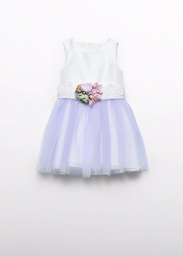 Girls Lilac Combined Tulle Dress