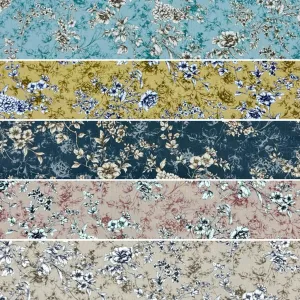Graceful Meadow Rose & Hubble Cotton Poplin Fabric