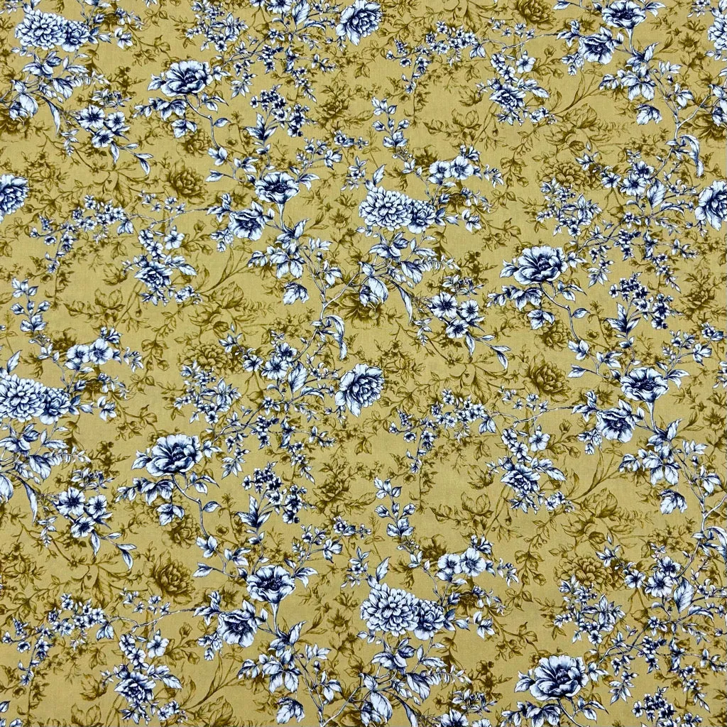 Graceful Meadow Rose & Hubble Cotton Poplin Fabric