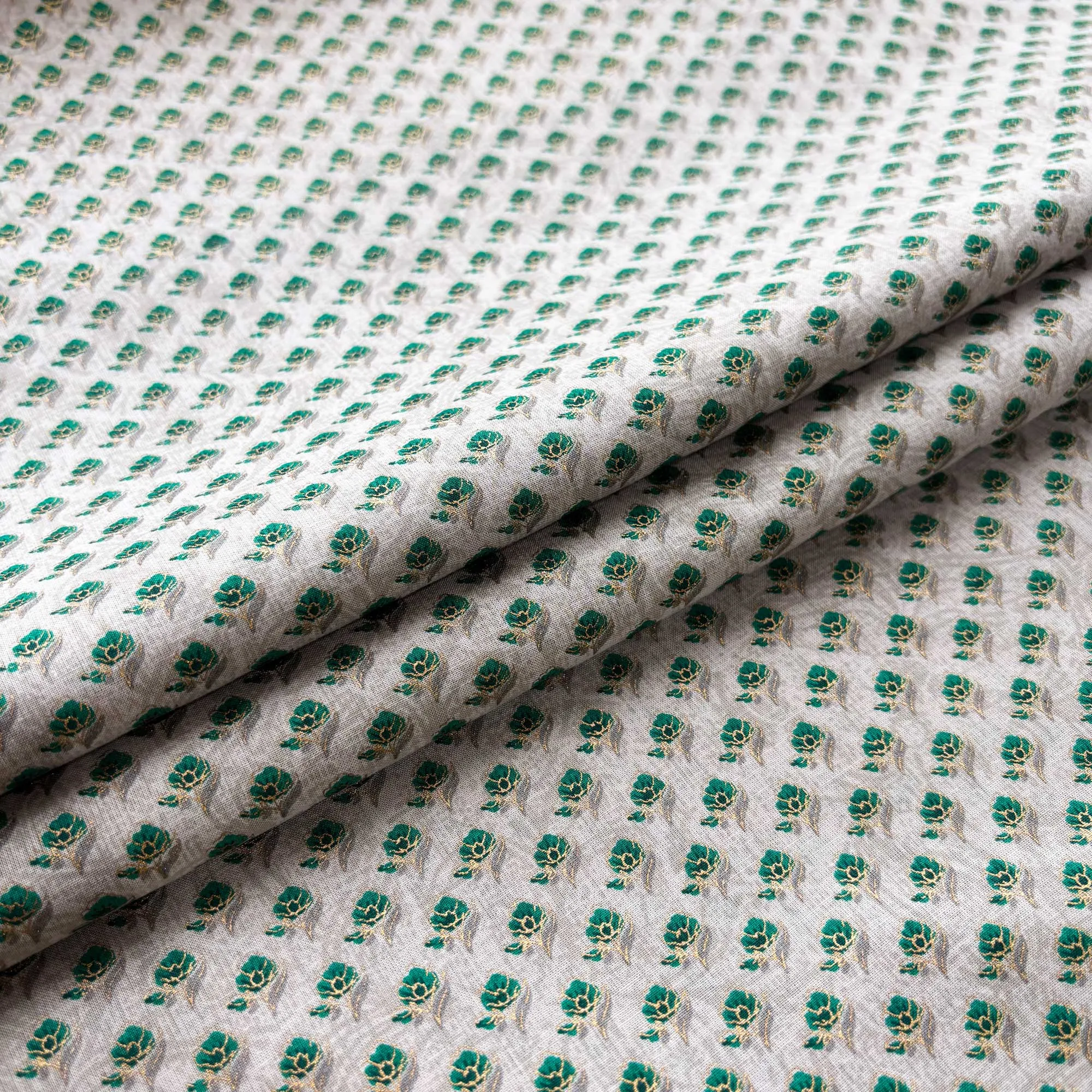 Grey Foil Print Cotton Fabric PB-23760