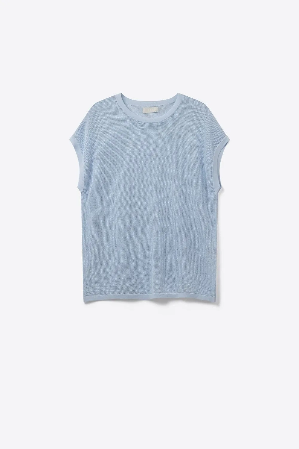 Grid Knit Sweater In Baby Blue Color