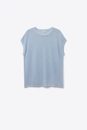 Grid Knit Sweater In Baby Blue Color
