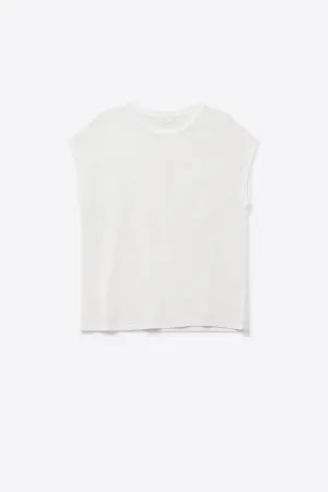 Grid Knit Sweater In White Color