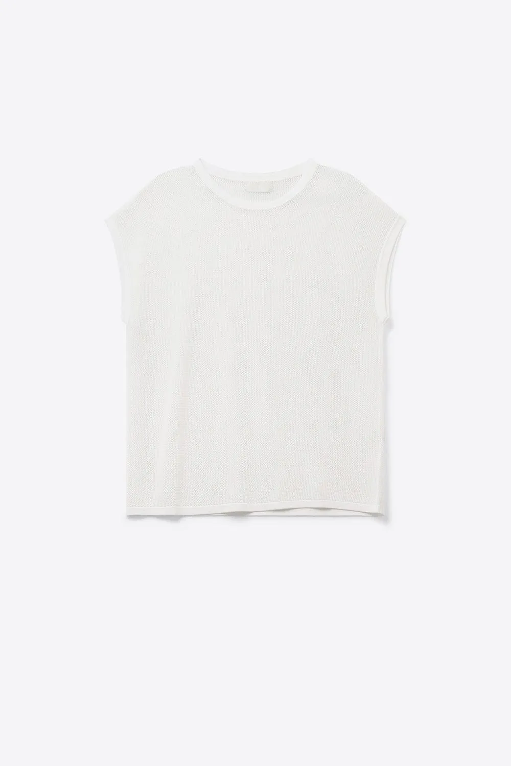 Grid Knit Sweater In White Color