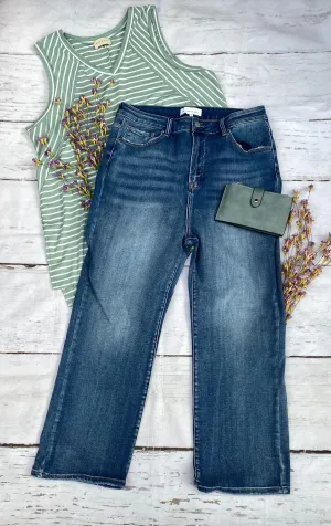Hallee High Rise Crop Straight Plus Risen Jeans (Size 3X)