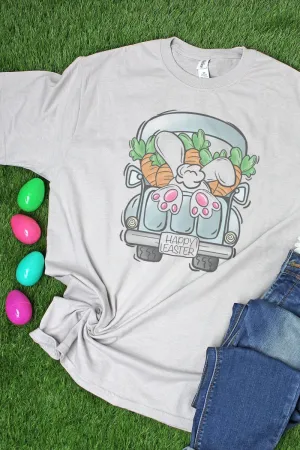 Happy Easter Cottontail Truck Unisex Dri-Power 50/50 Tee