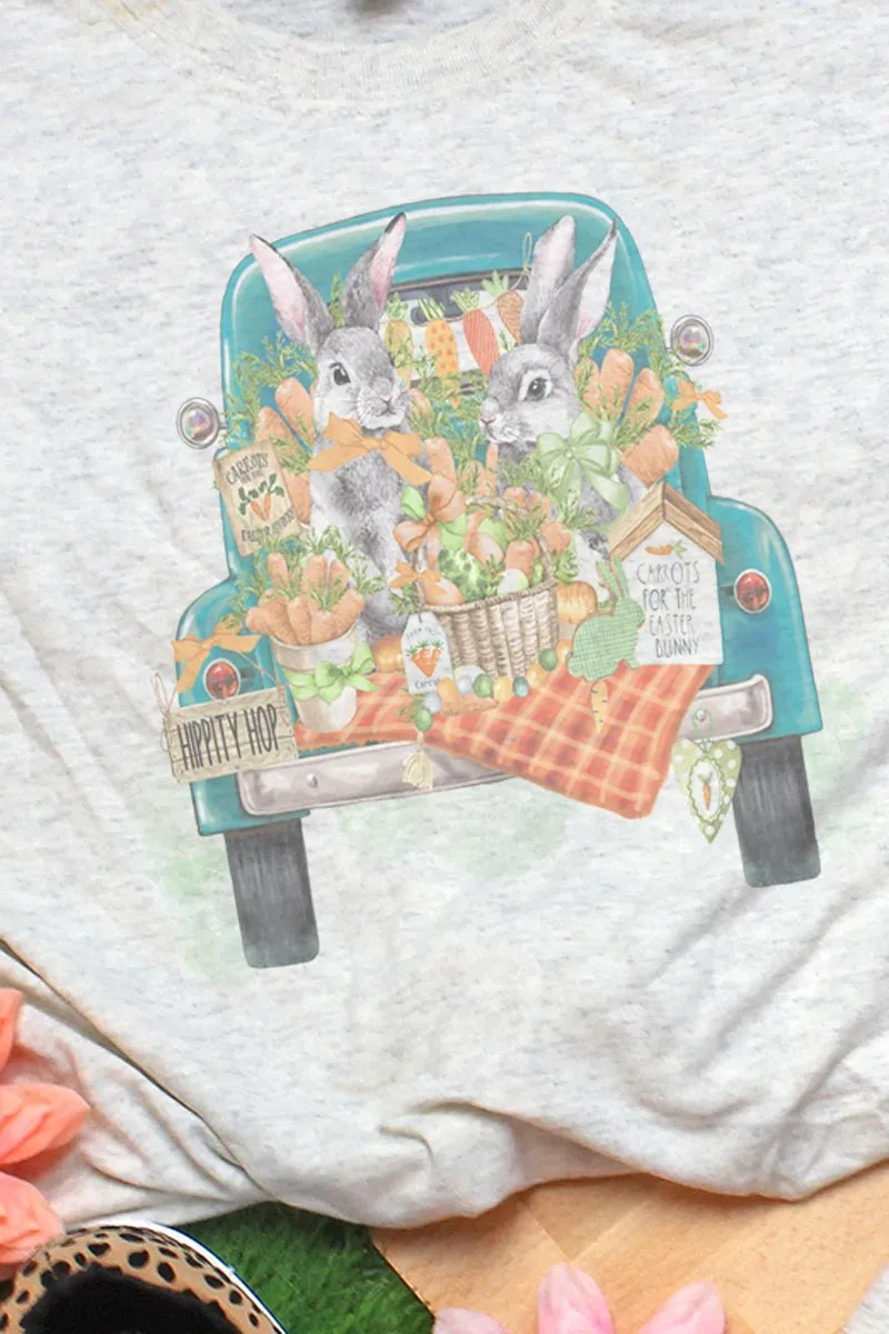 Hippity Hop Bunny Truck Adult Tri-Blend T-Shirt