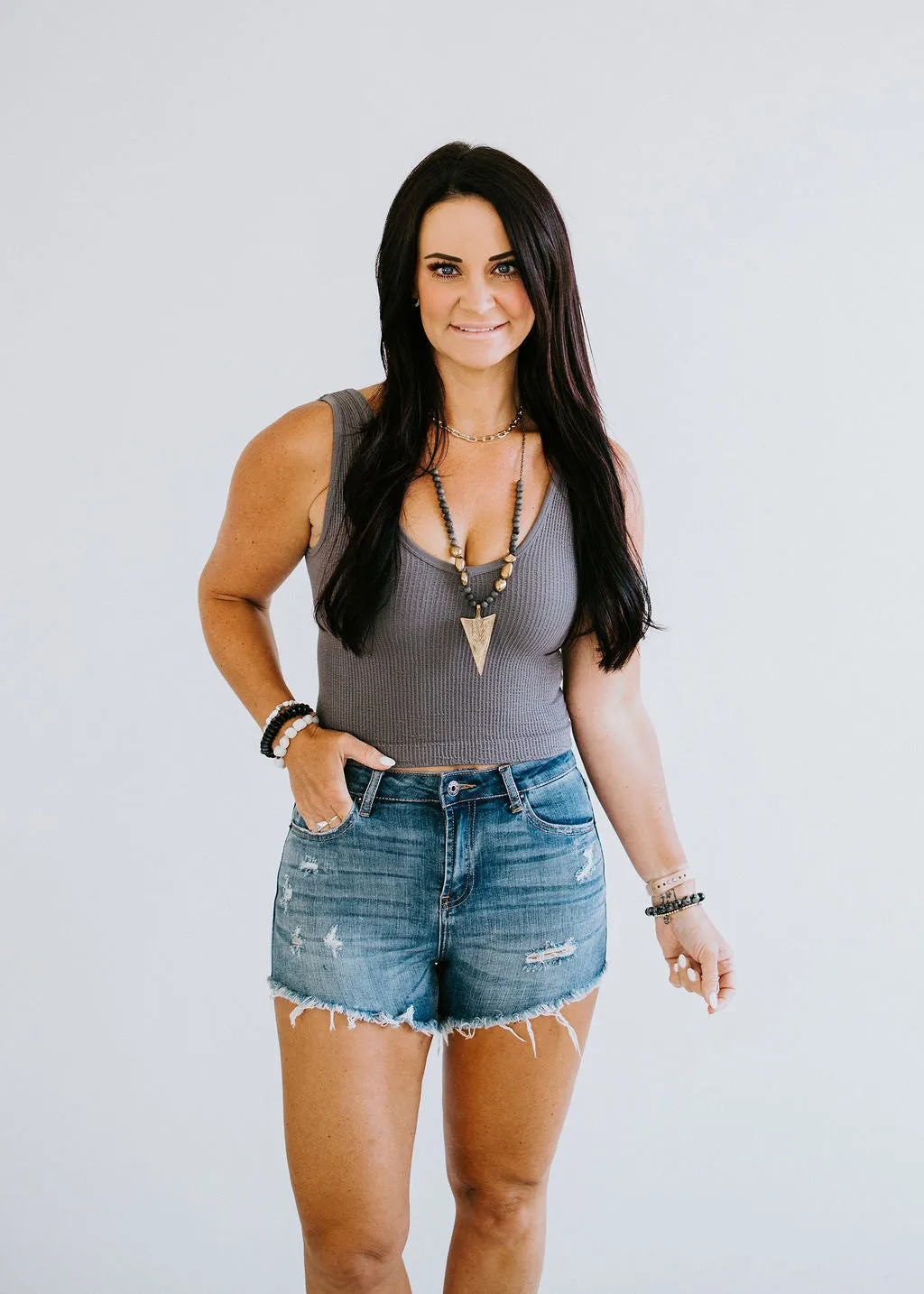 Kennah Distressed Denim Shorts FINAL SALE