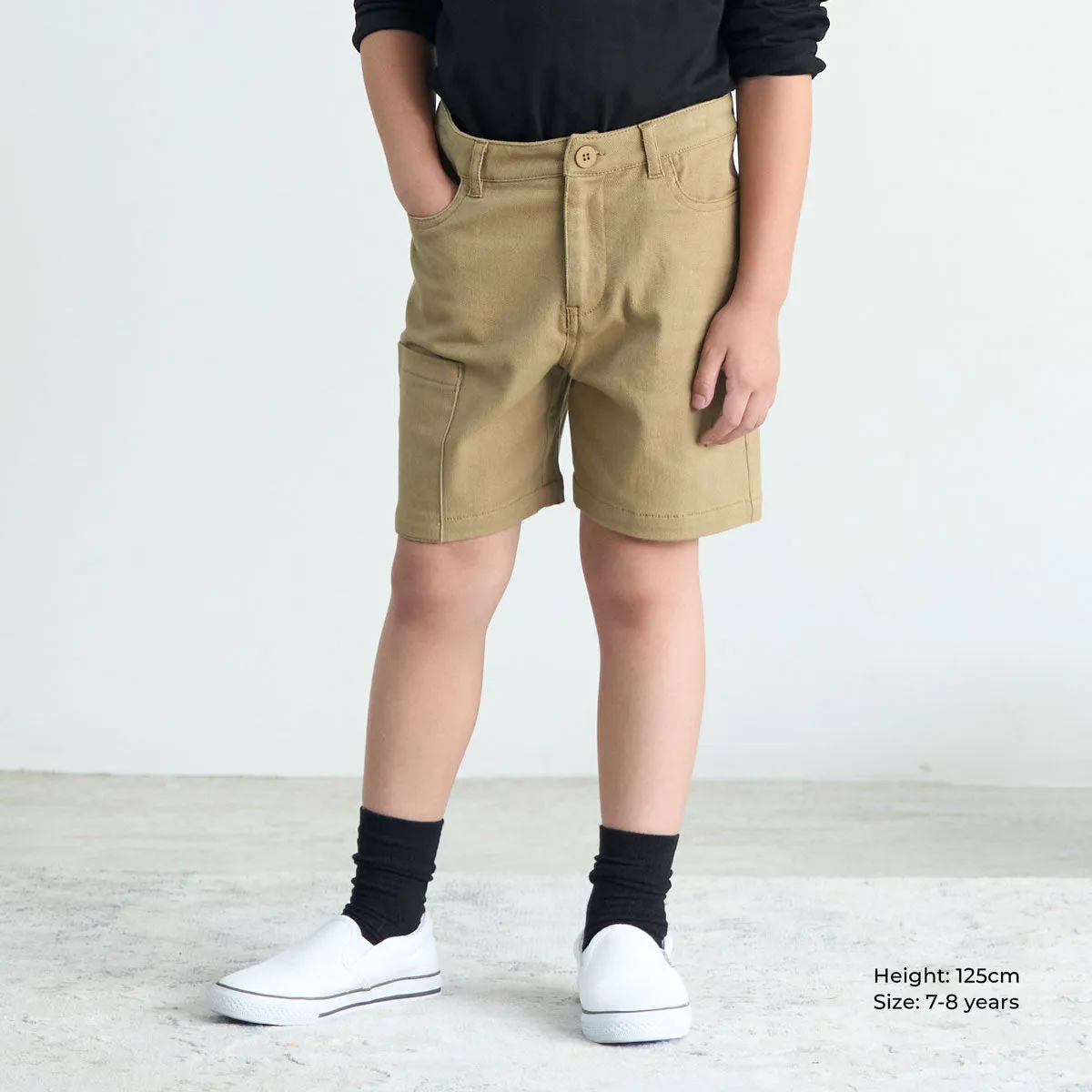 Kids Twill Stretchy Shorts