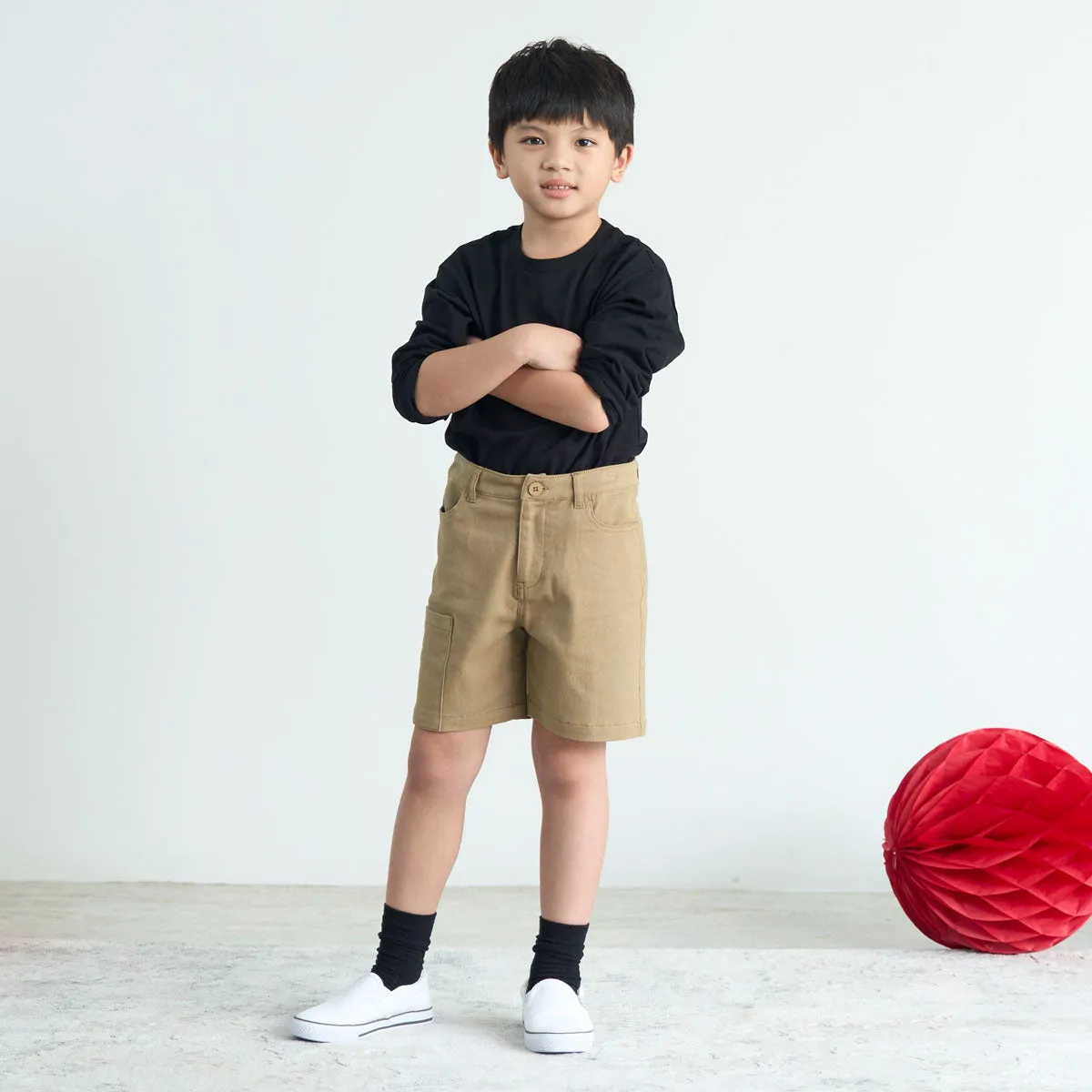 Kids Twill Stretchy Shorts