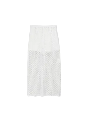 Lace Column Skirt (Eggshell)