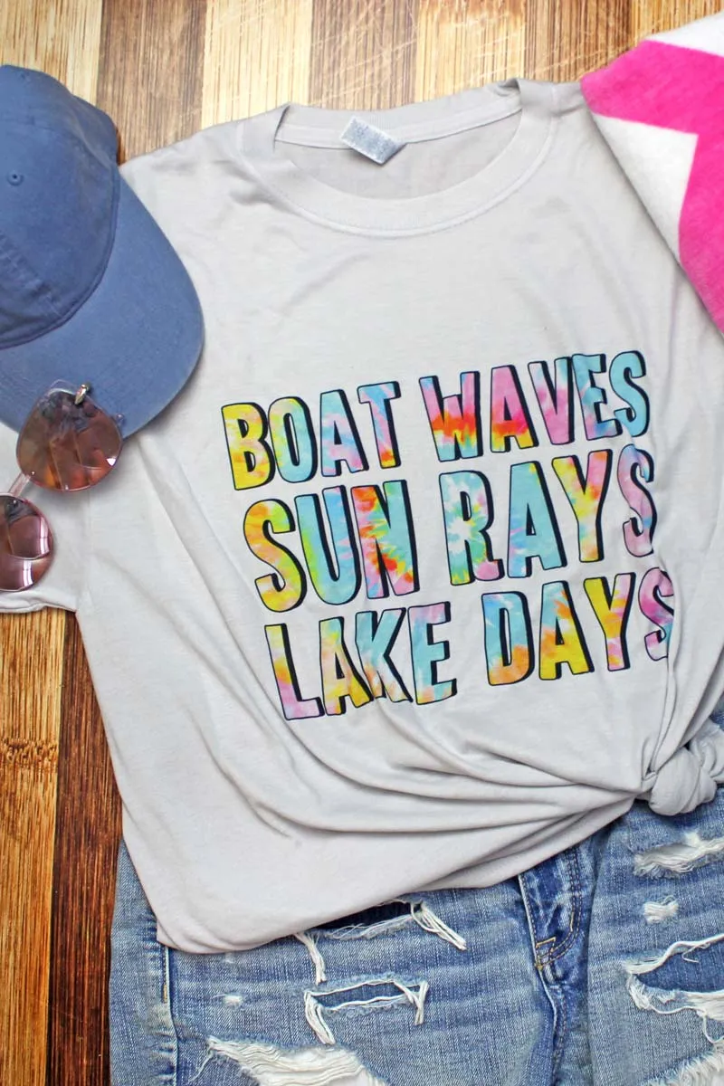 Lake Days Tie Dye Unisex Dri-Power Poly Tee