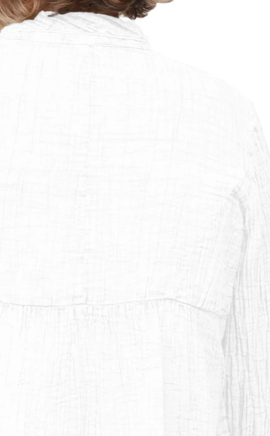 Landon Womens Jacket Cotton Gauze in White