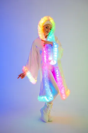 LED Sheer Magic Kimono in "Light Pink White "