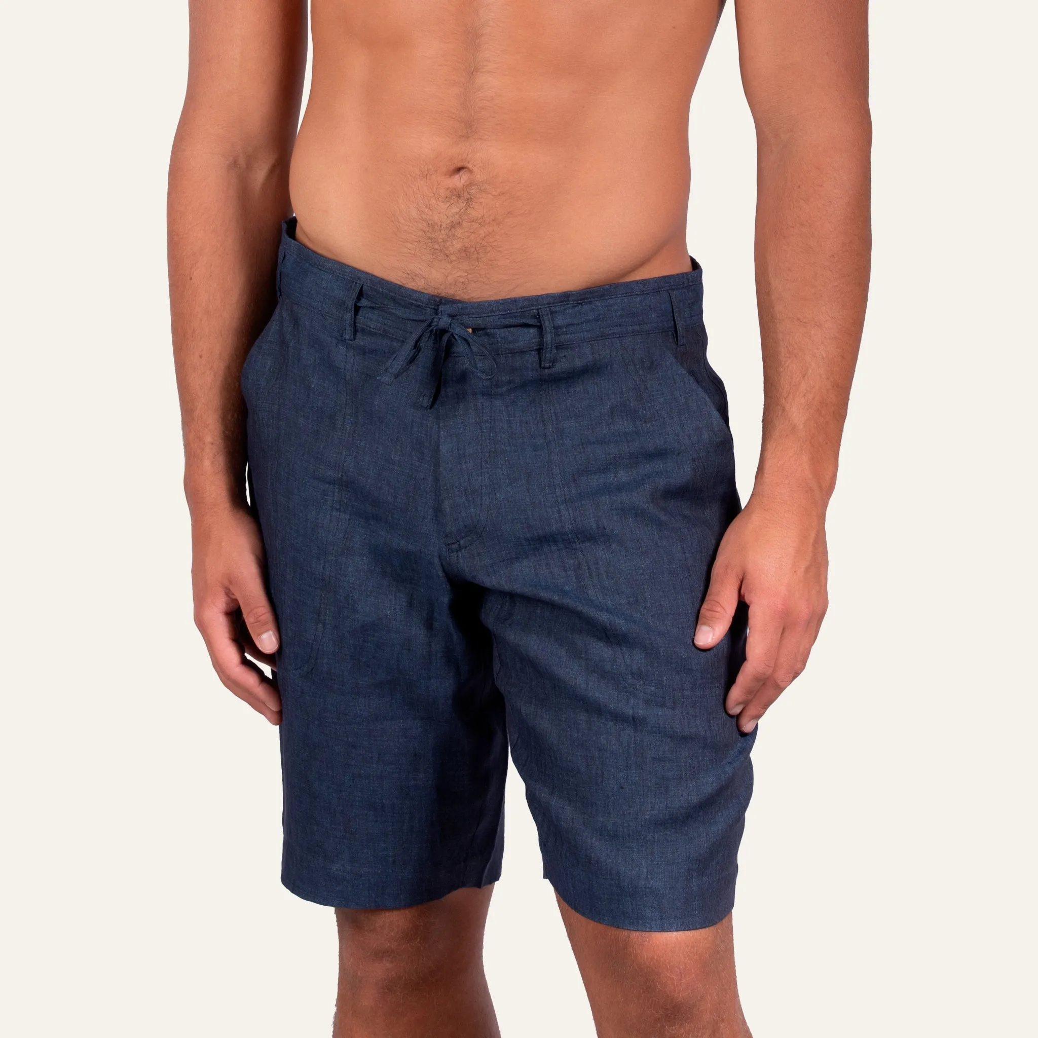 Linen Bermuda Shorts Navy