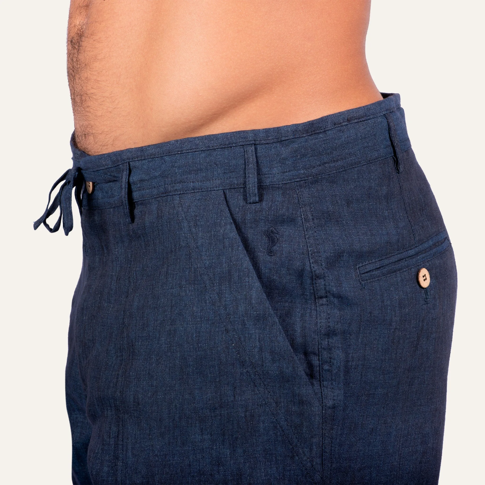 Linen Bermuda Shorts Navy