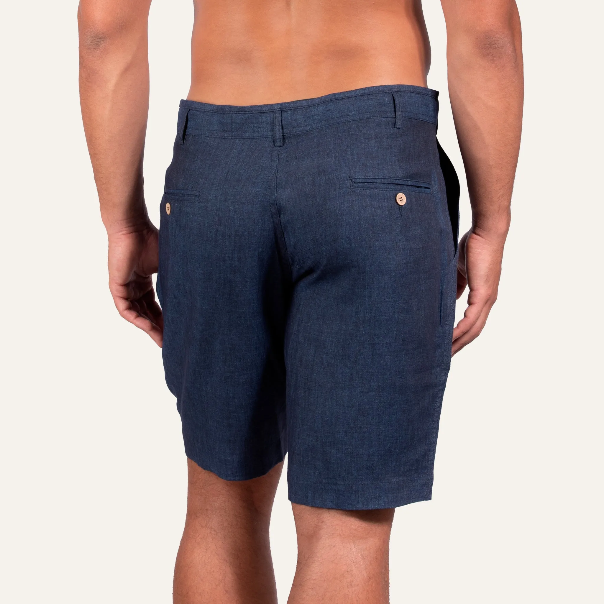Linen Bermuda Shorts Navy