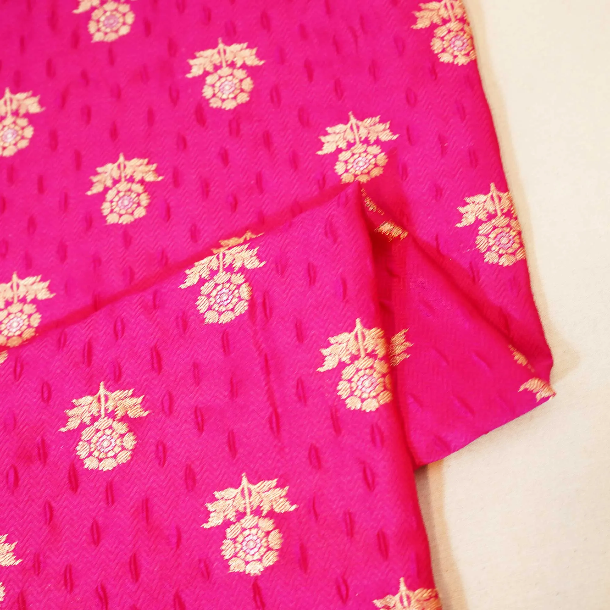 Magenta Mina Booti Texture Dupion Silk YF-24401