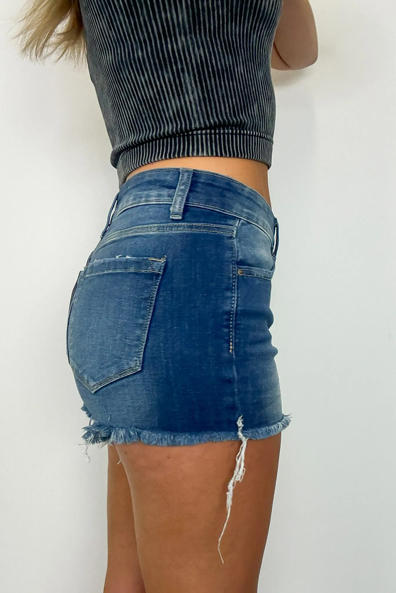 Maxina Frayed Hem Denim Shorts - FINAL SALE