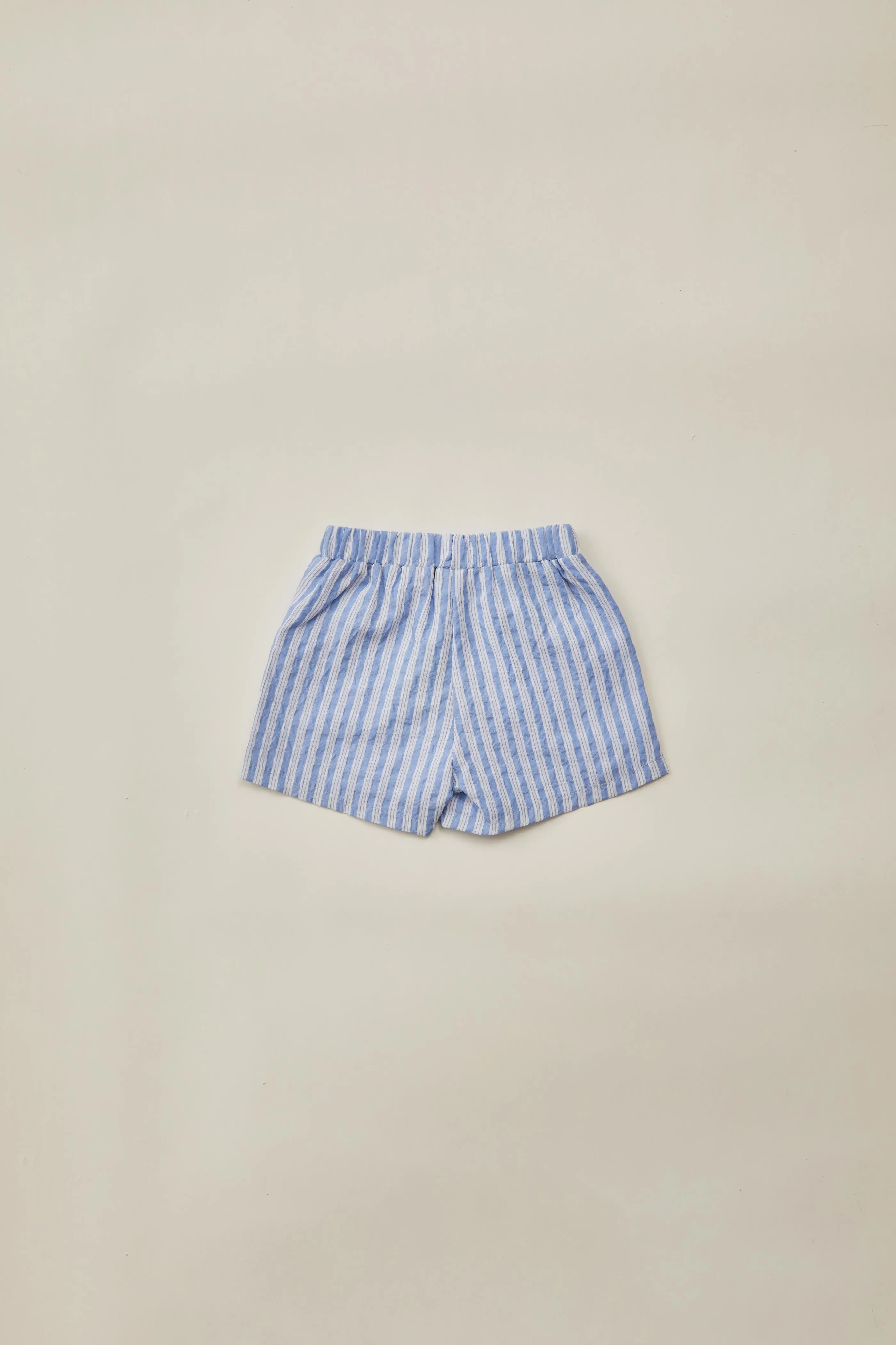 Mini Relaxed Shorts in Stripe Blue
