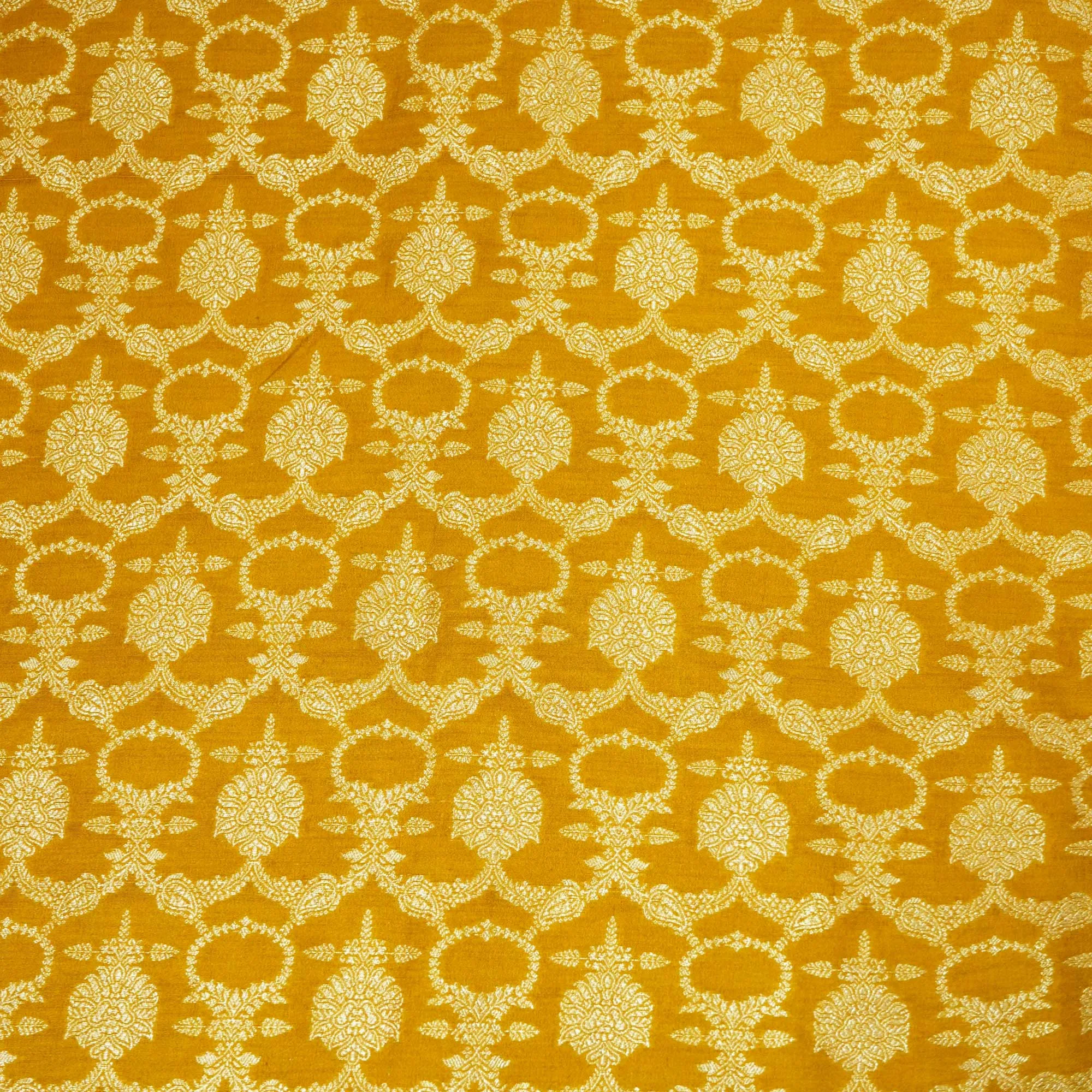 Mustard Yellow Jaal Chinnia Katan Silk YF-24429