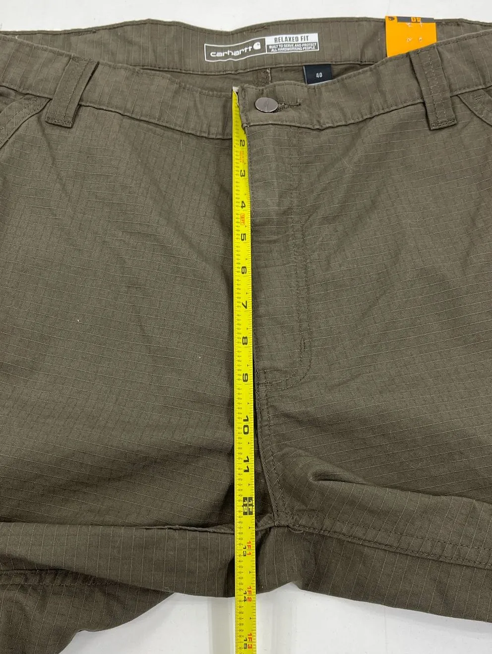 NWT Men's Carhartt Relaxed Fit Olive Green Cargo Shorts - Size 40