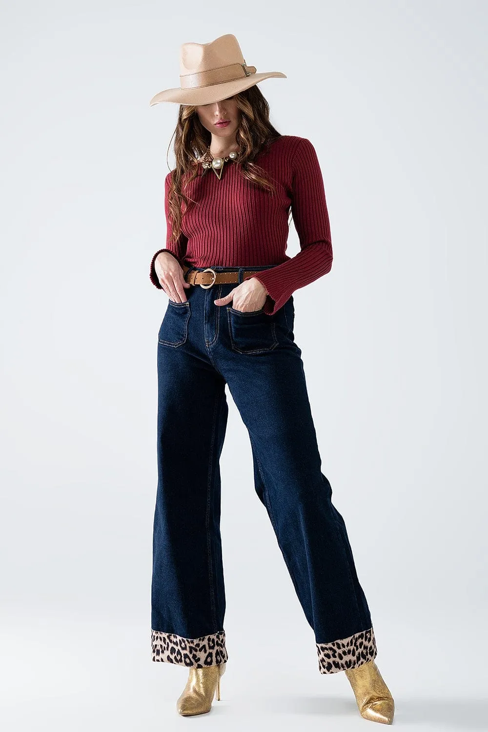 Open Back Burgundy Ribbed Sweater