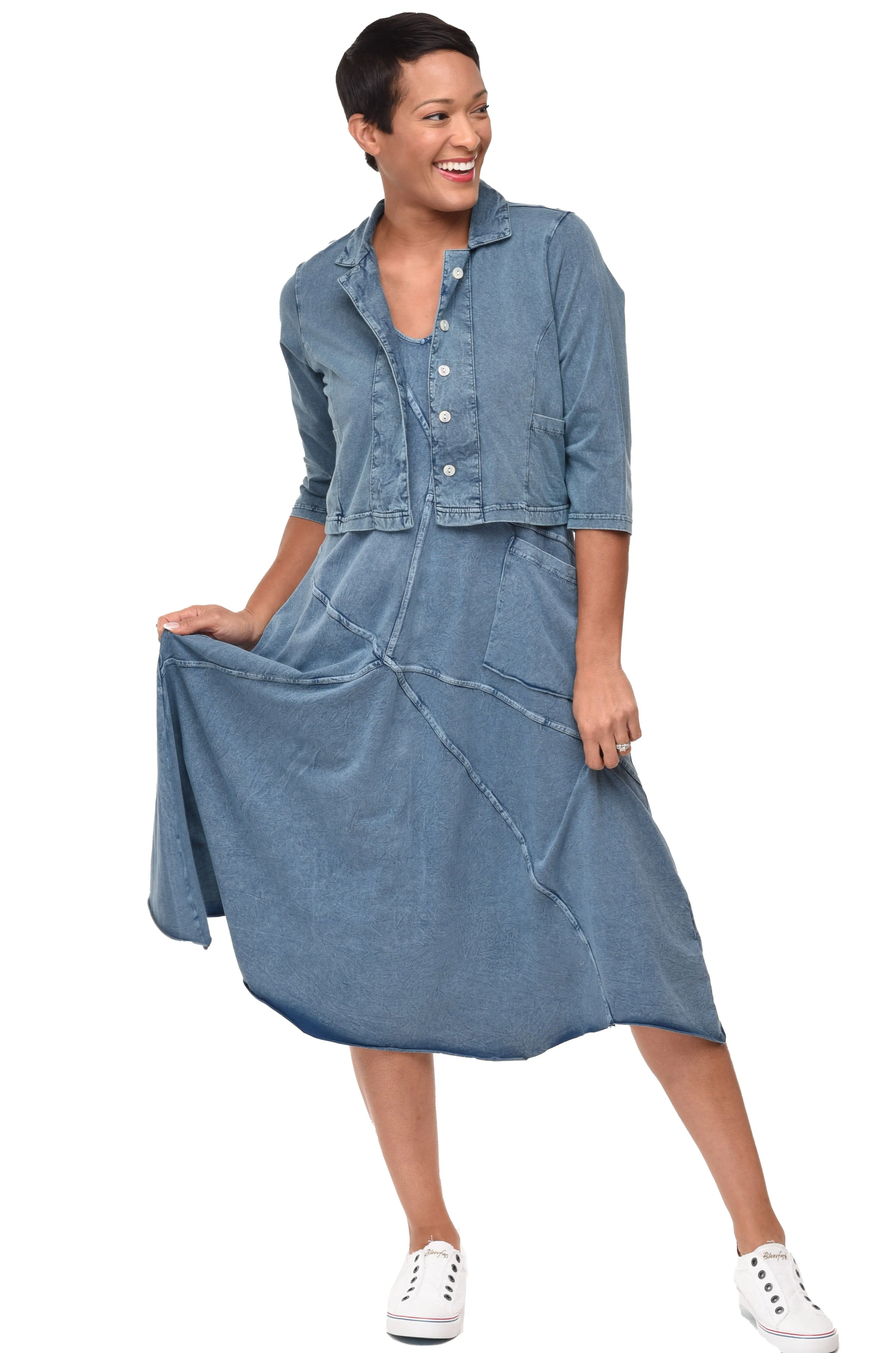 Parker Women's Jacket Top in Denim