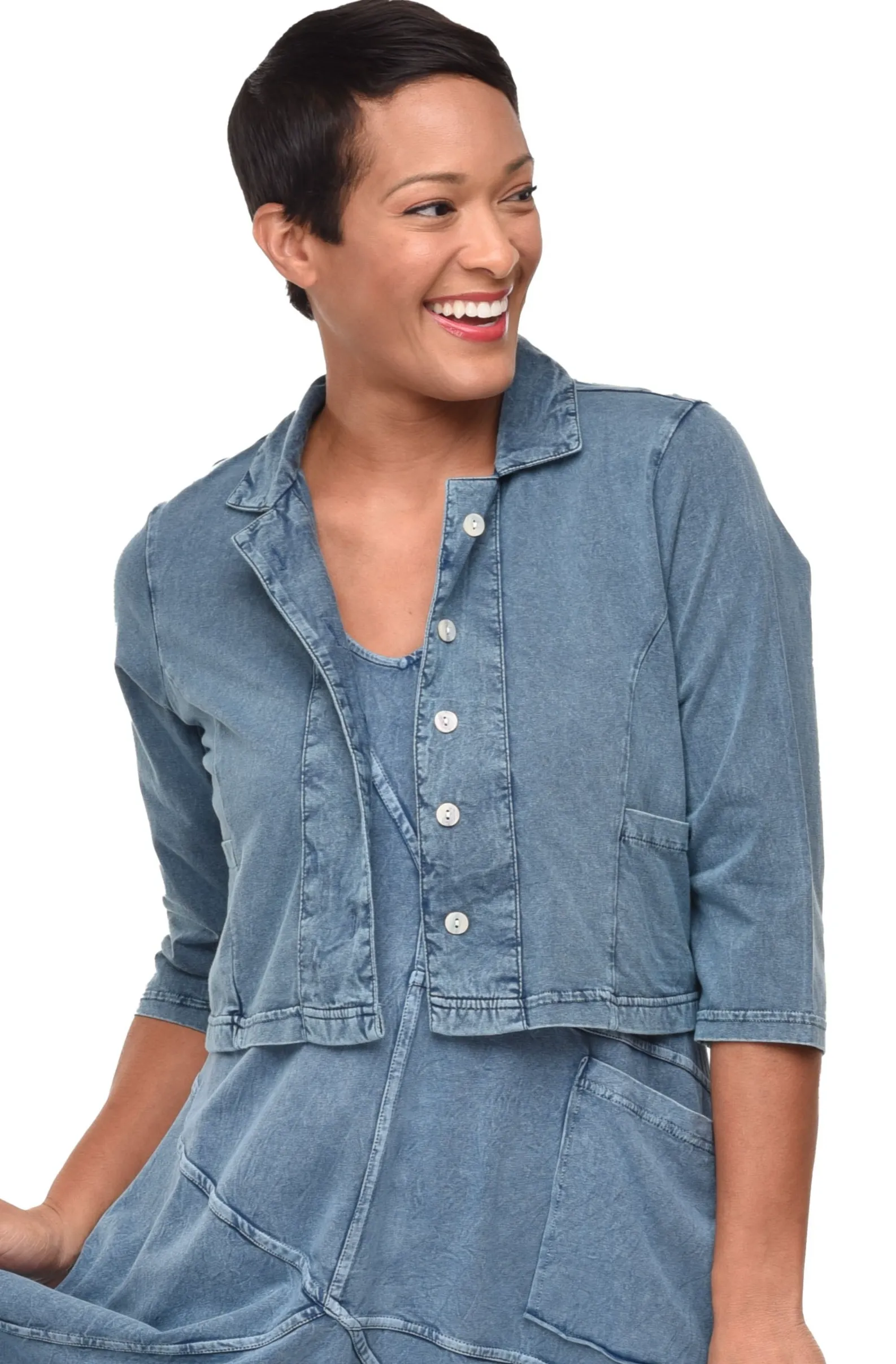 Parker Women's Jacket Top in Denim