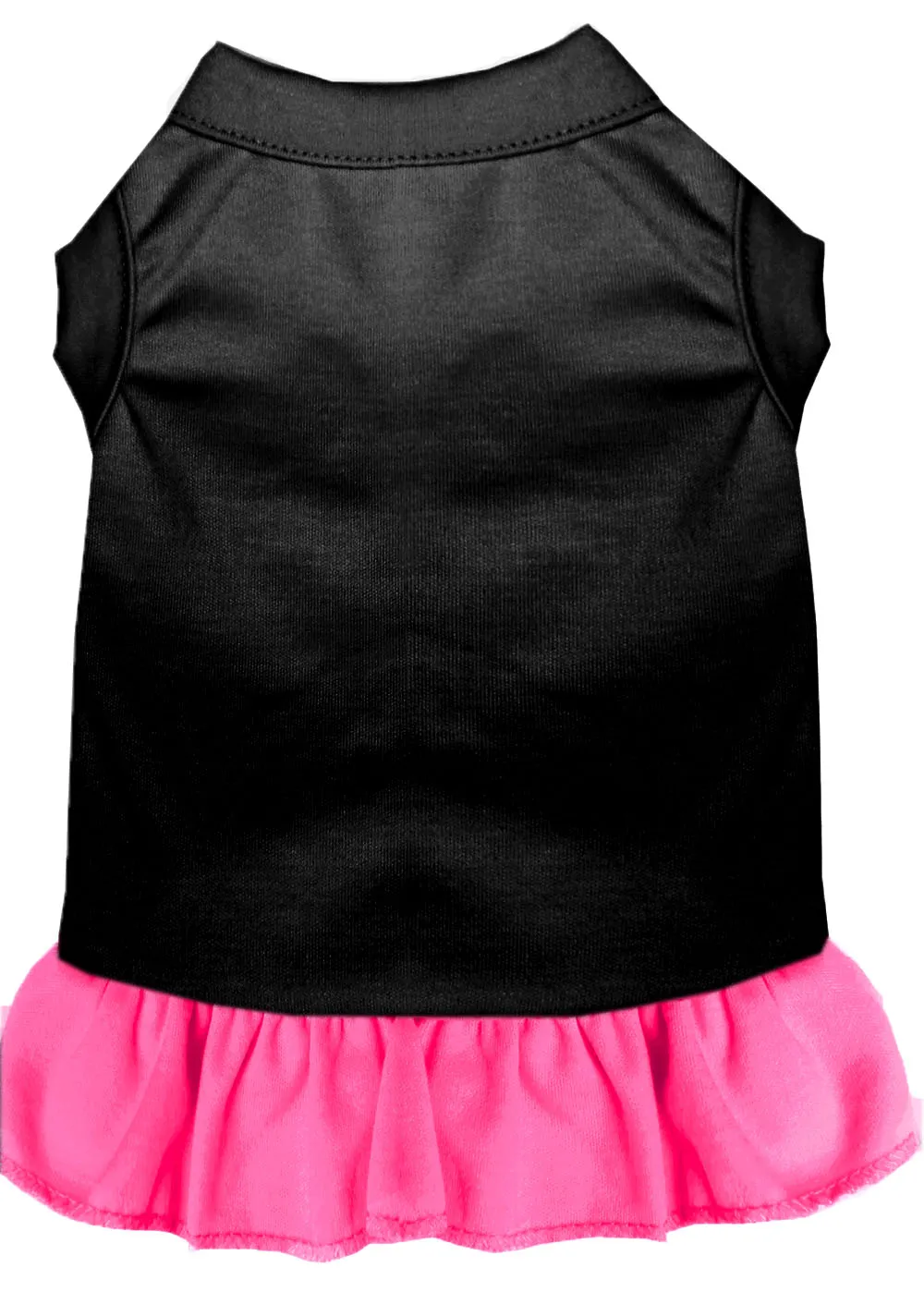 Plain Pet Dress Black With Bright Pink Xxl