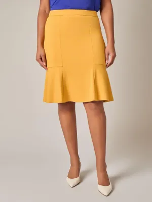 Plus Pull-On Flare Skirt, Gold Signature