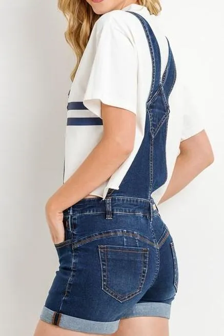 Premium Stretchy Denim Overall Shorts