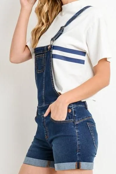 Premium Stretchy Denim Overall Shorts