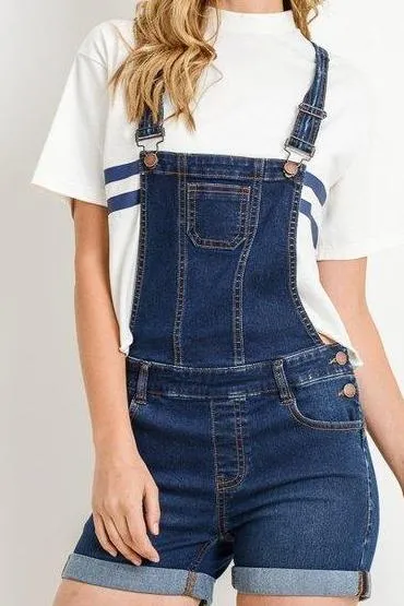 Premium Stretchy Denim Overall Shorts