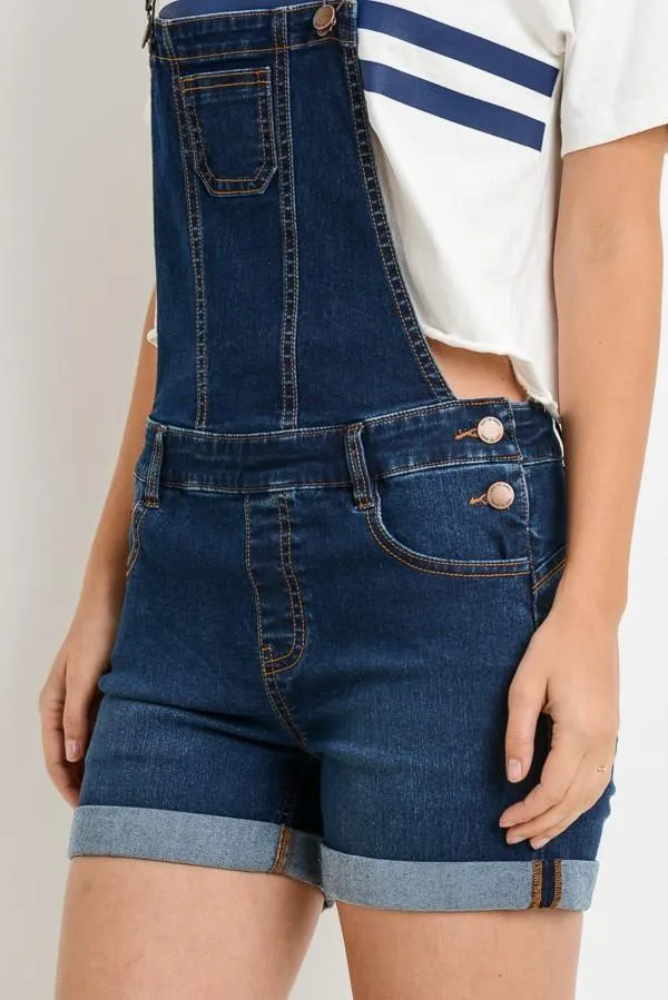 Premium Stretchy Denim Overall Shorts