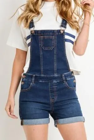 Premium Stretchy Denim Overall Shorts