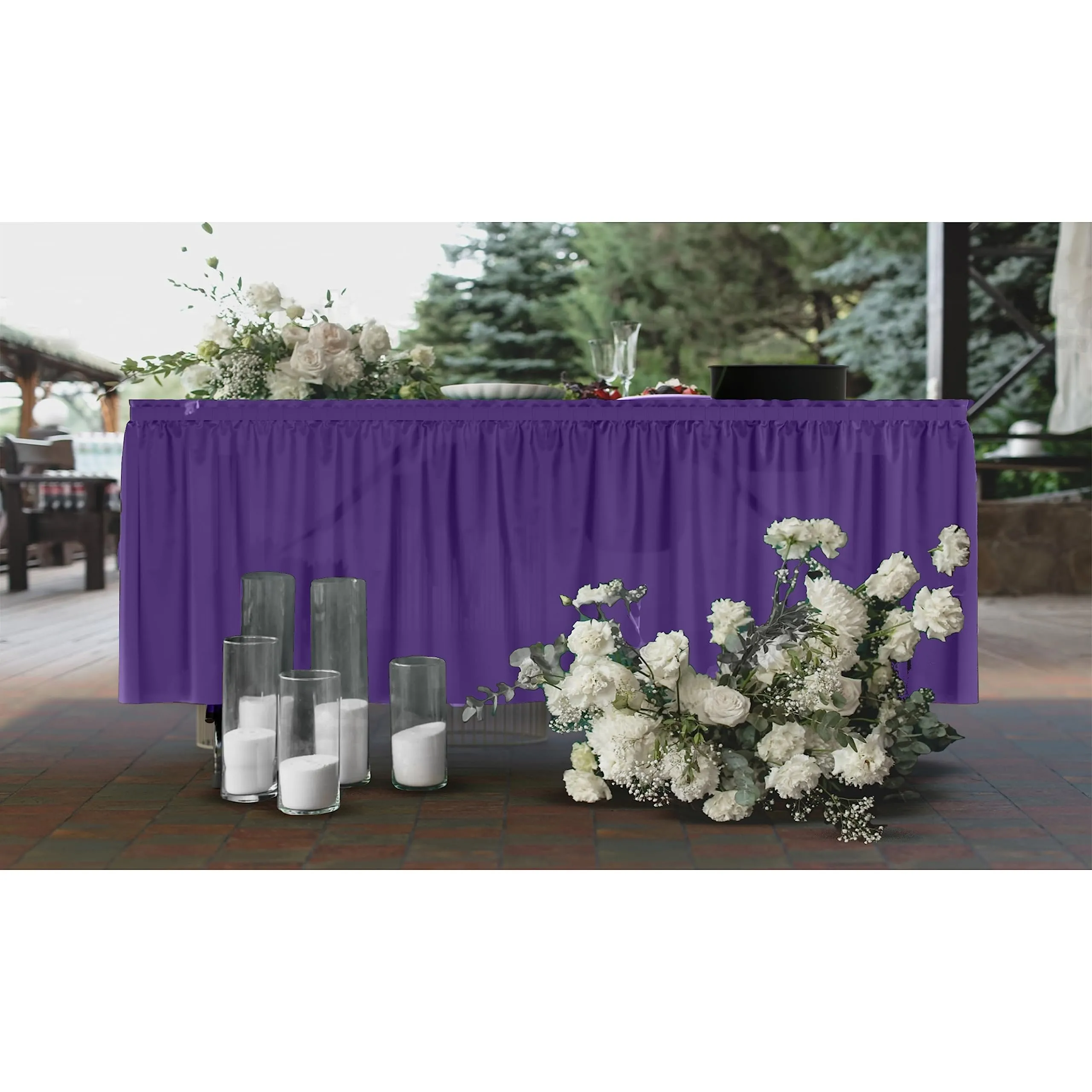 Purple Plastic Table Skirt