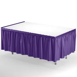 Purple Plastic Table Skirt