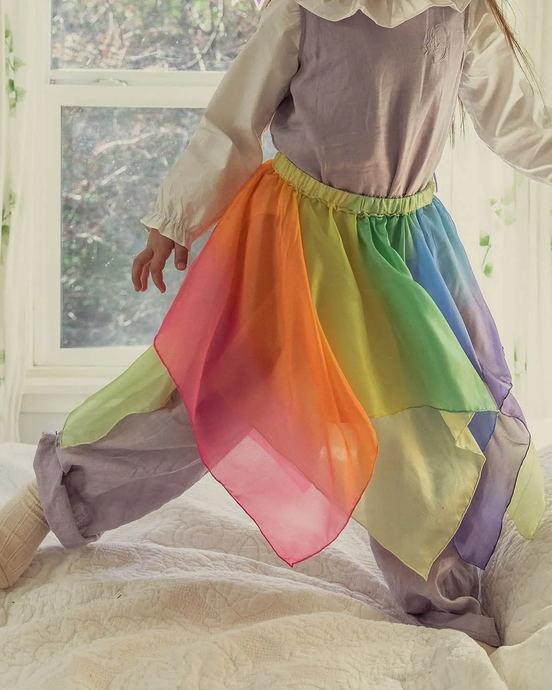 rainbow silk fairy skirt