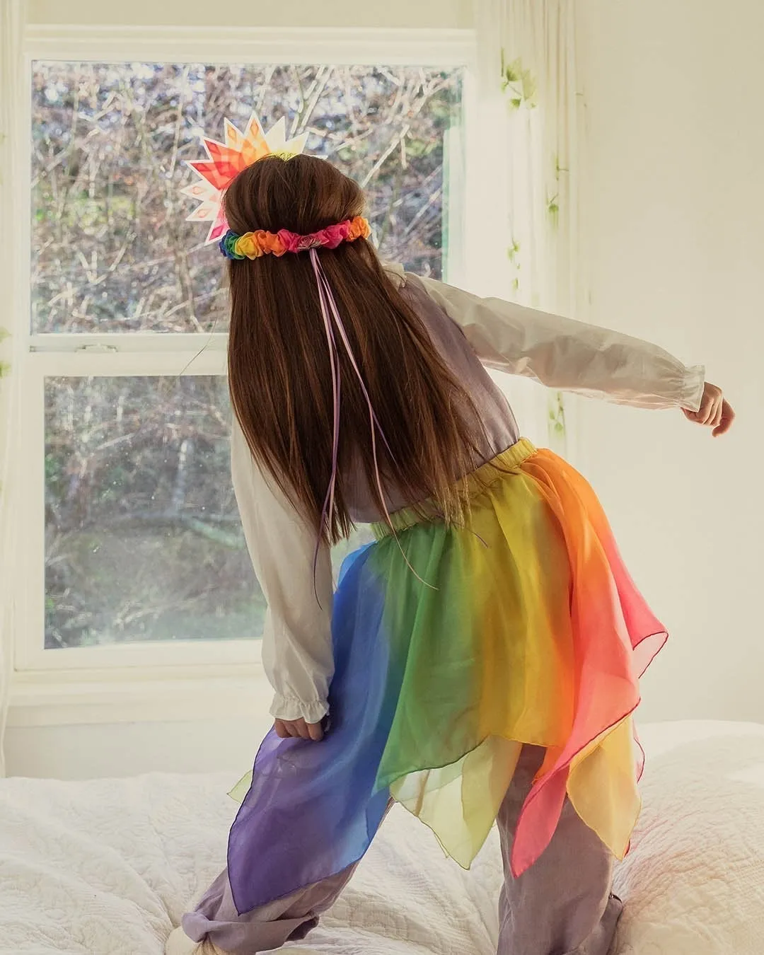 rainbow silk fairy skirt